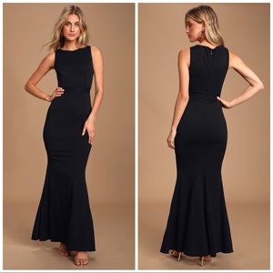 LuLus Forever in a Moment Black Lace Maxi Dress